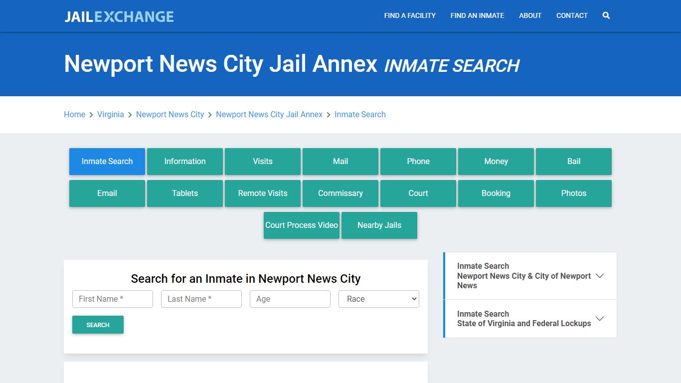 Newport News City Jail Annex, VA Inmate Search: Roster & Mugshots